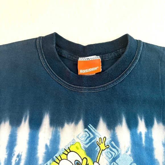 Vintage Kids 2002 SpongeBob Square Pants Surfing T-Shirt Tee Size YS 6/8 - Picture 2 of 7